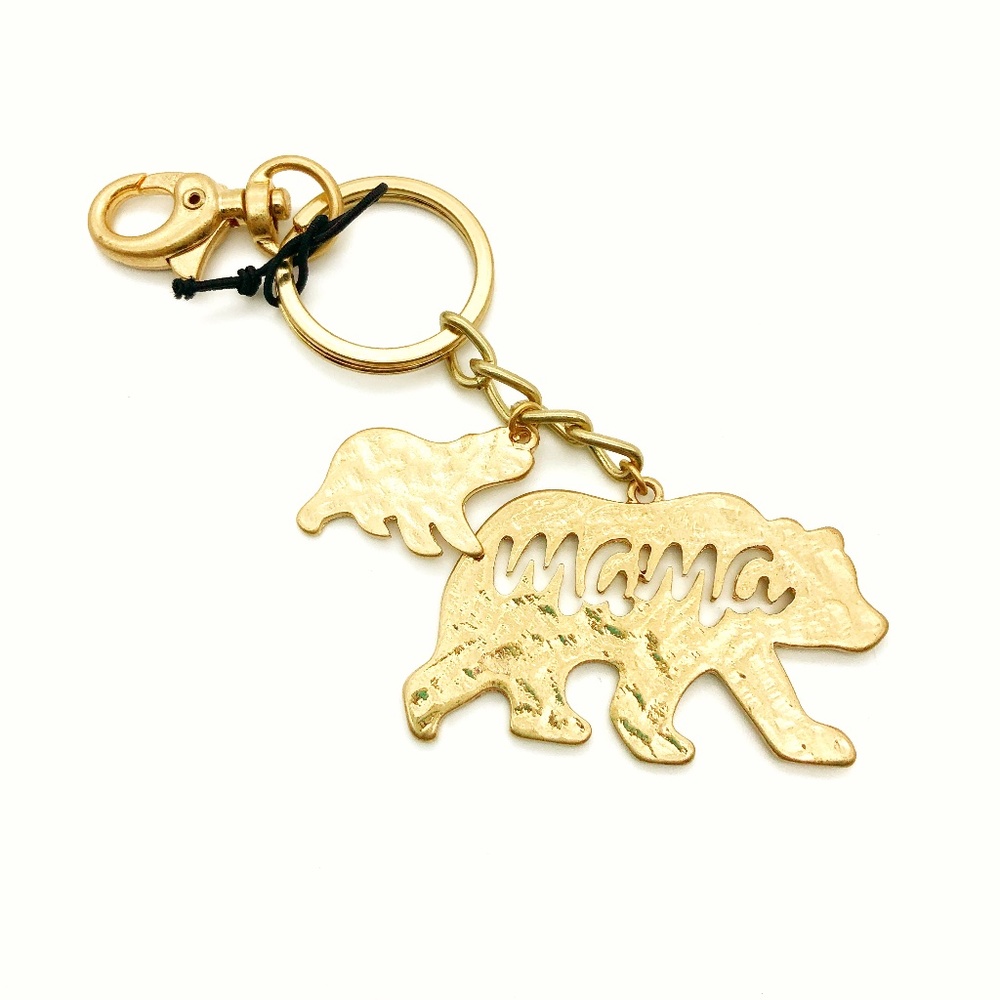 Gold Mama Bear KeyChain